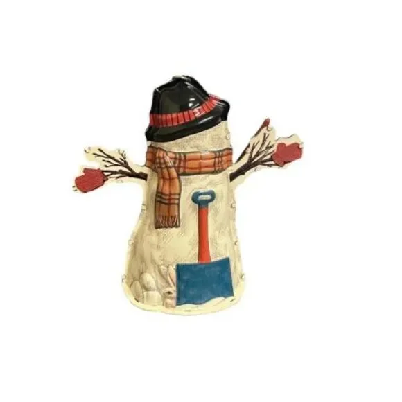 1997 HALLMARK Keepsake Ornament MEADOW SNOWMAN- Pressed TIN- Unique and Cute! - Picture 5 of 6